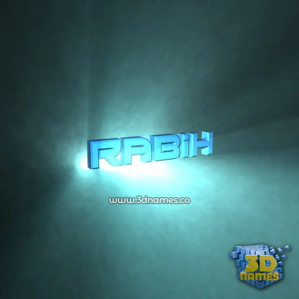 rabih in Light Shine style - 3D name wallpaper