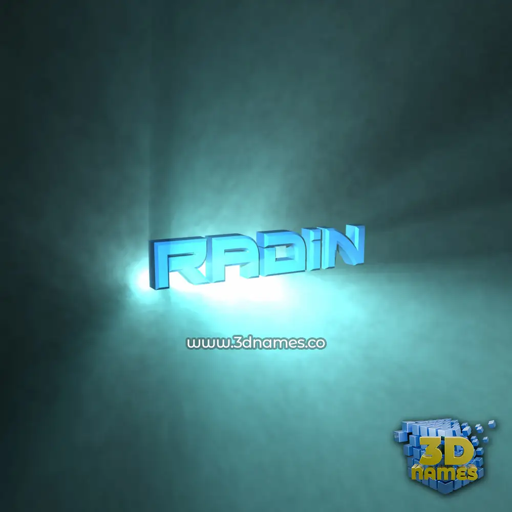 radin in Light Shine style - 3D name wallpaper