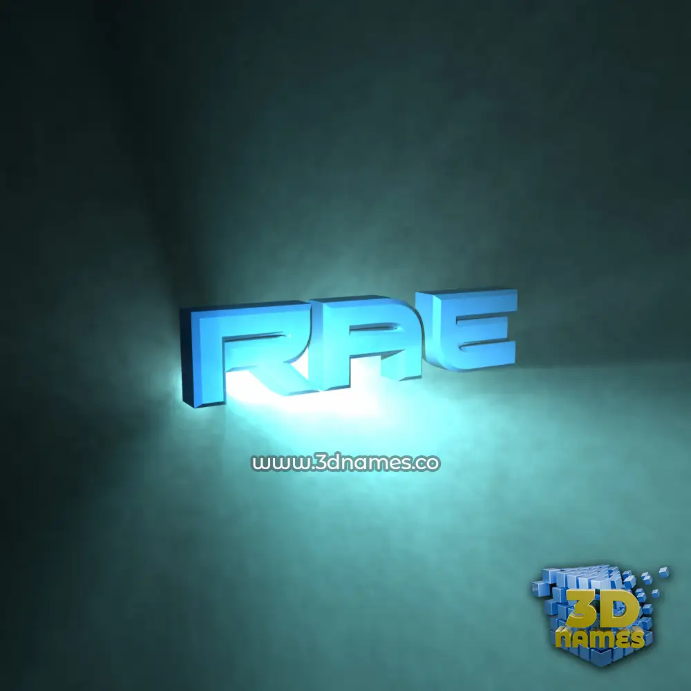 rae in Light Shine style - 3D name wallpaper