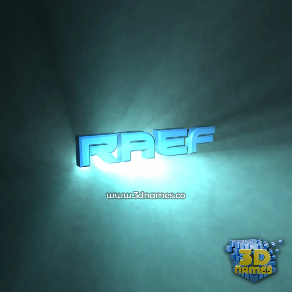 raef in Light Shine style - 3D name wallpaper