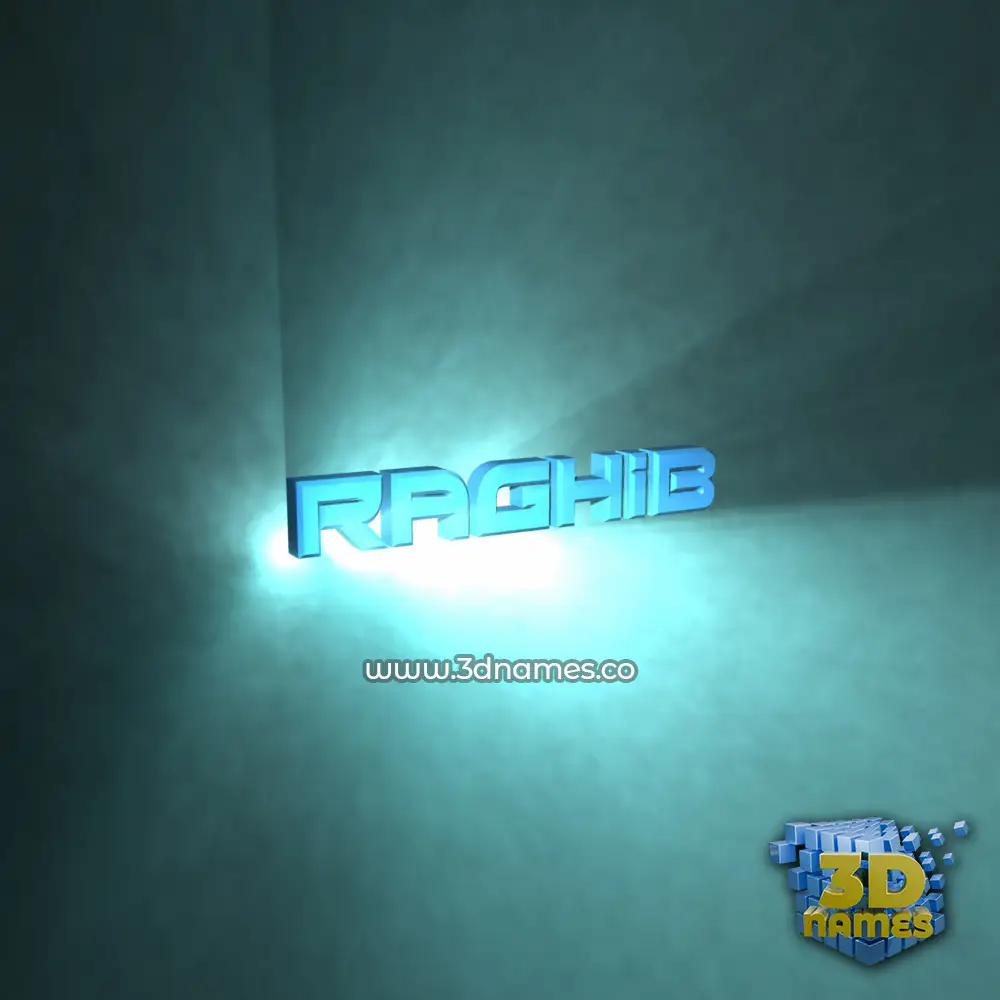 raghib in Light Shine style - 3D name wallpaper