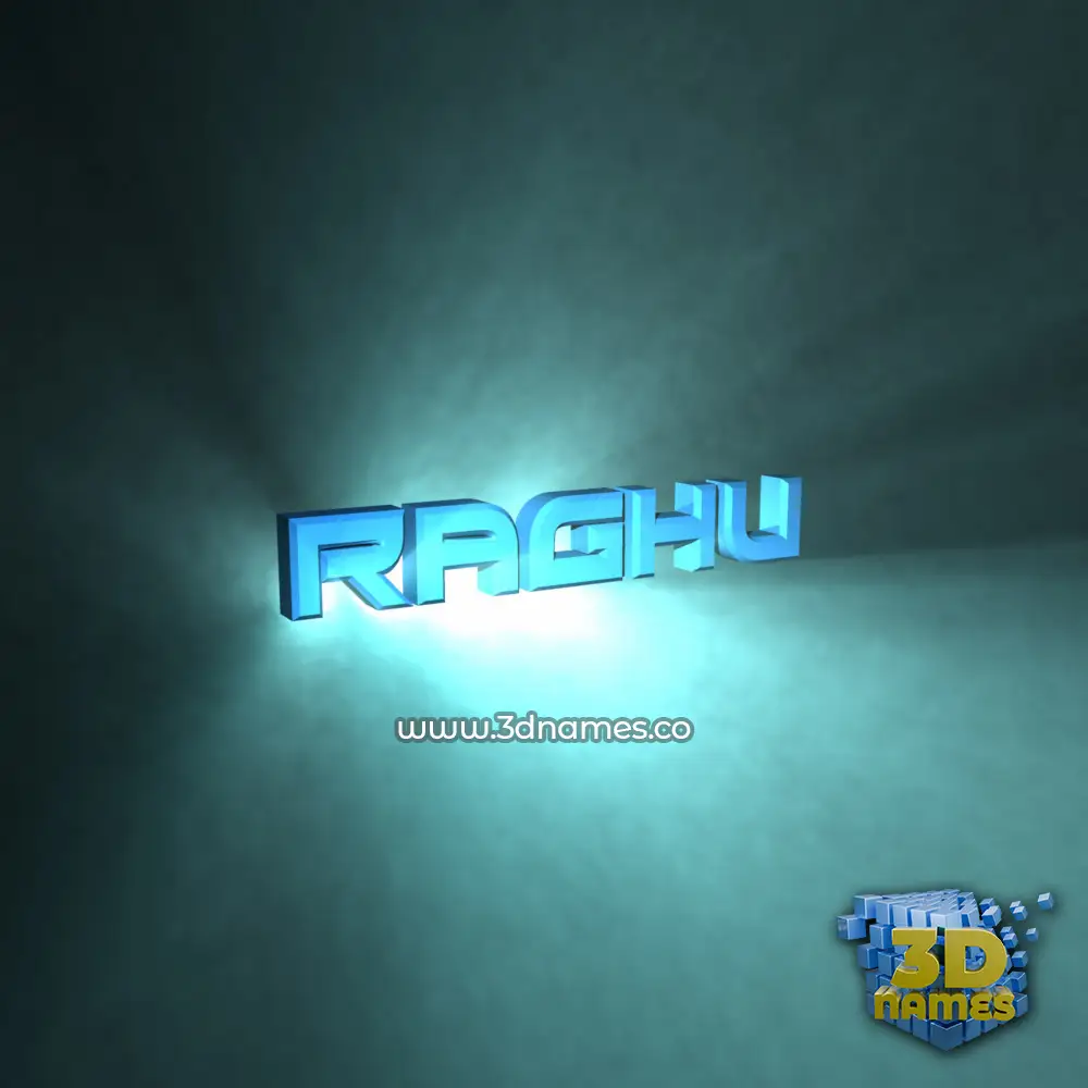 raghu in Light Shine style - 3D name wallpaper