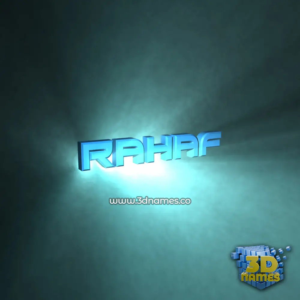 rahaf in Light Shine style - 3D name wallpaper