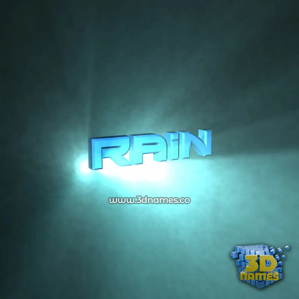 rain in Light Shine style - 3D name wallpaper