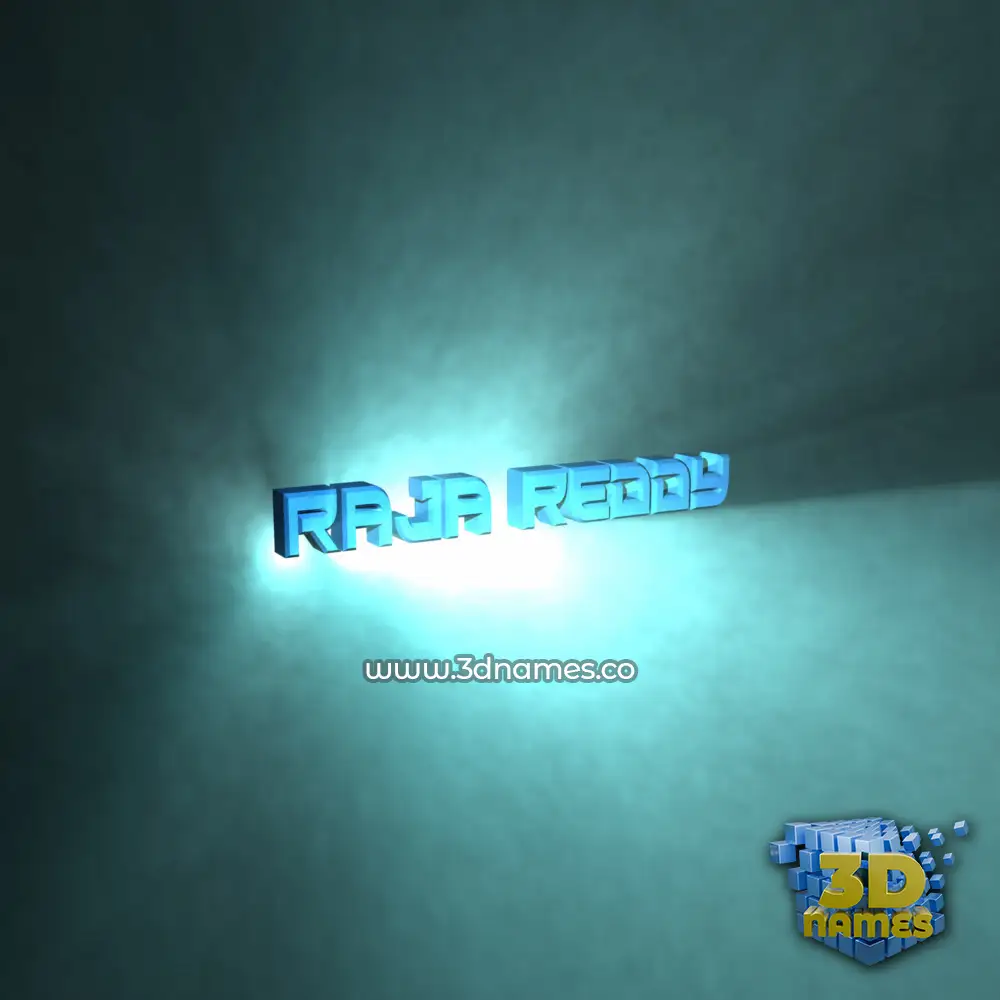 raja reddy in Light Shine style - 3D name wallpaper