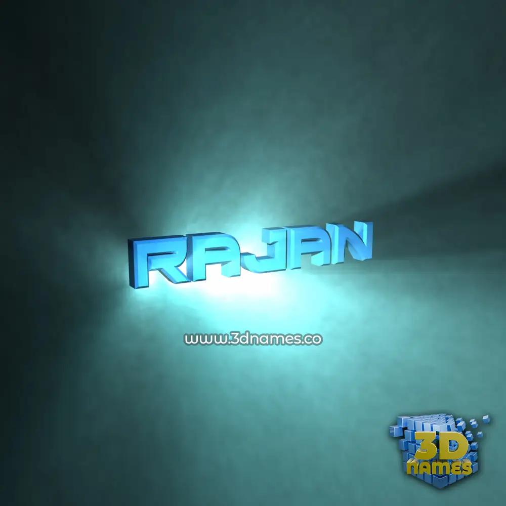 rajan in Light Shine style - 3D name wallpaper