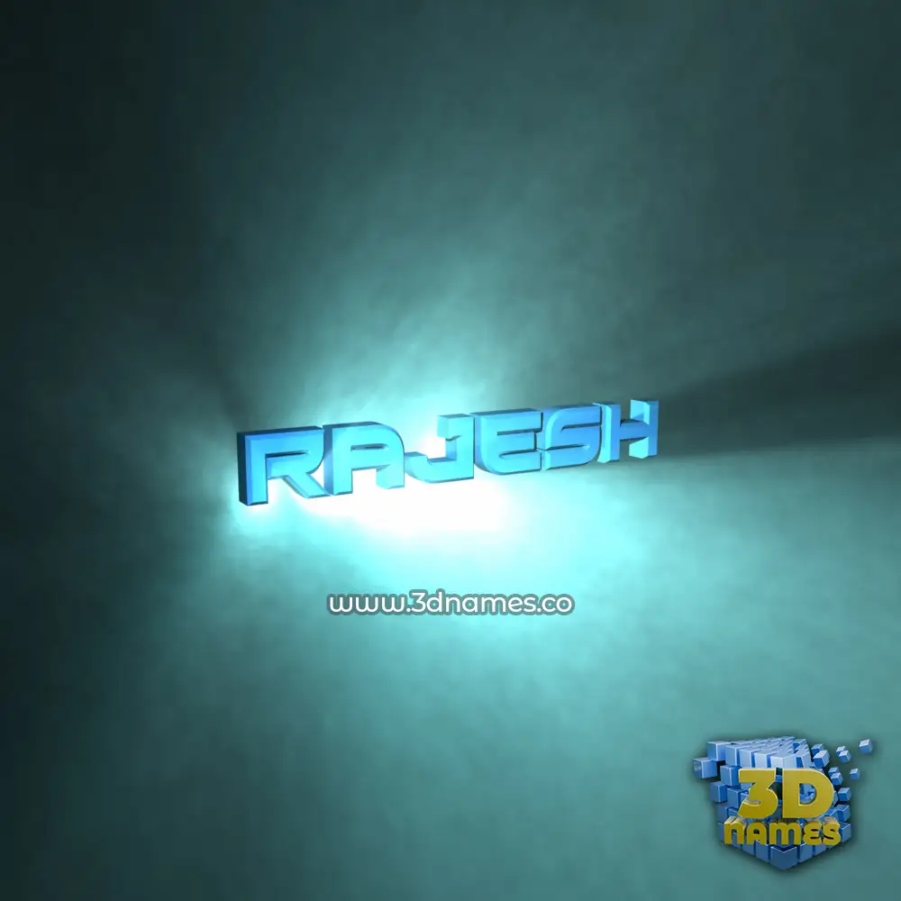 rajesh in Light Shine style - 3D name wallpaper