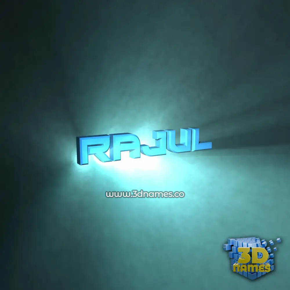 rajul in Light Shine style - 3D name wallpaper
