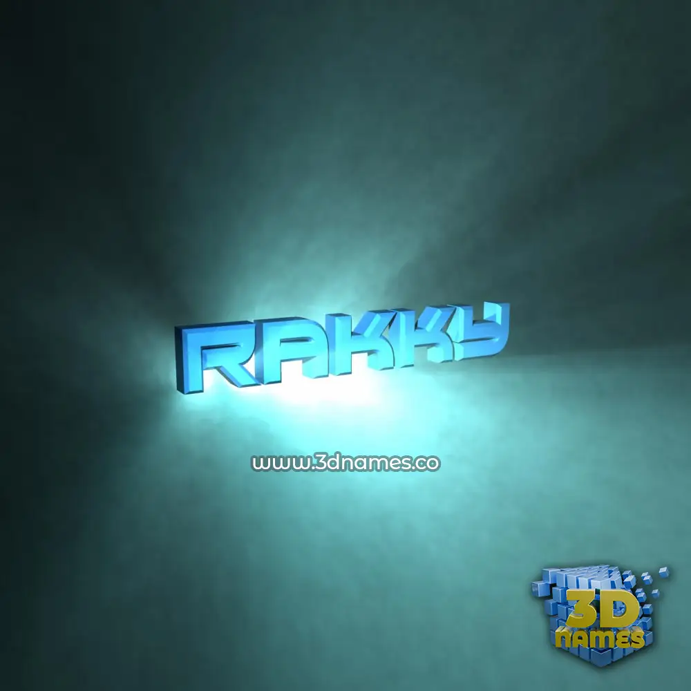 rakky in Light Shine style - 3D name wallpaper