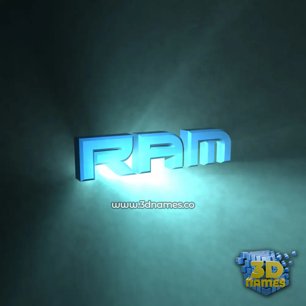 ram in Light Shine style - 3D name wallpaper
