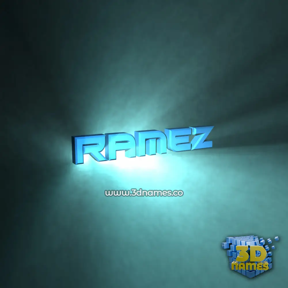 ramez in Light Shine style - 3D name wallpaper