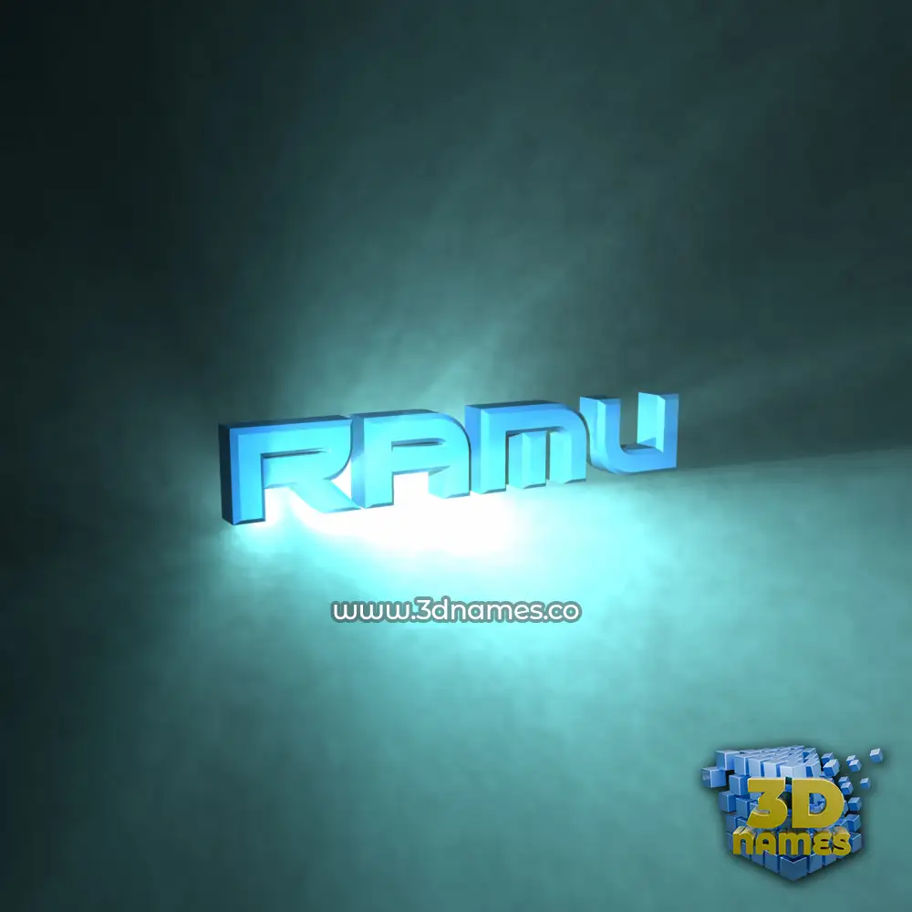 ramu in Light Shine style - 3D name wallpaper