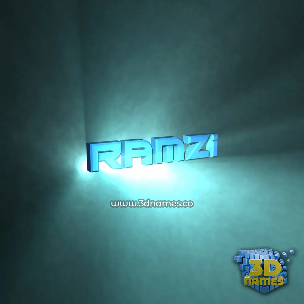 ramzi in Light Shine style - 3D name wallpaper