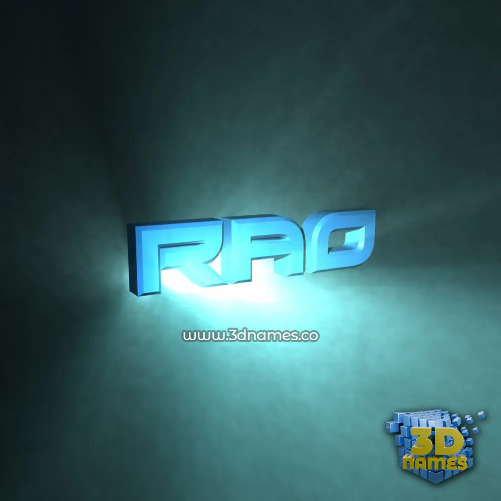 rao in Light Shine style - 3D name wallpaper