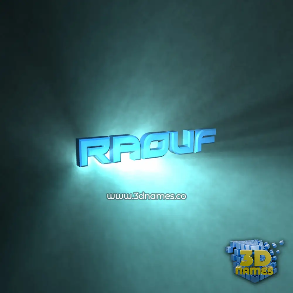 raouf in Light Shine style - 3D name wallpaper