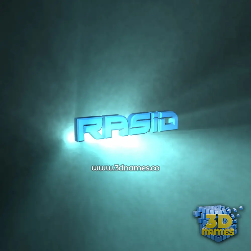 rasid in Light Shine style - 3D name wallpaper
