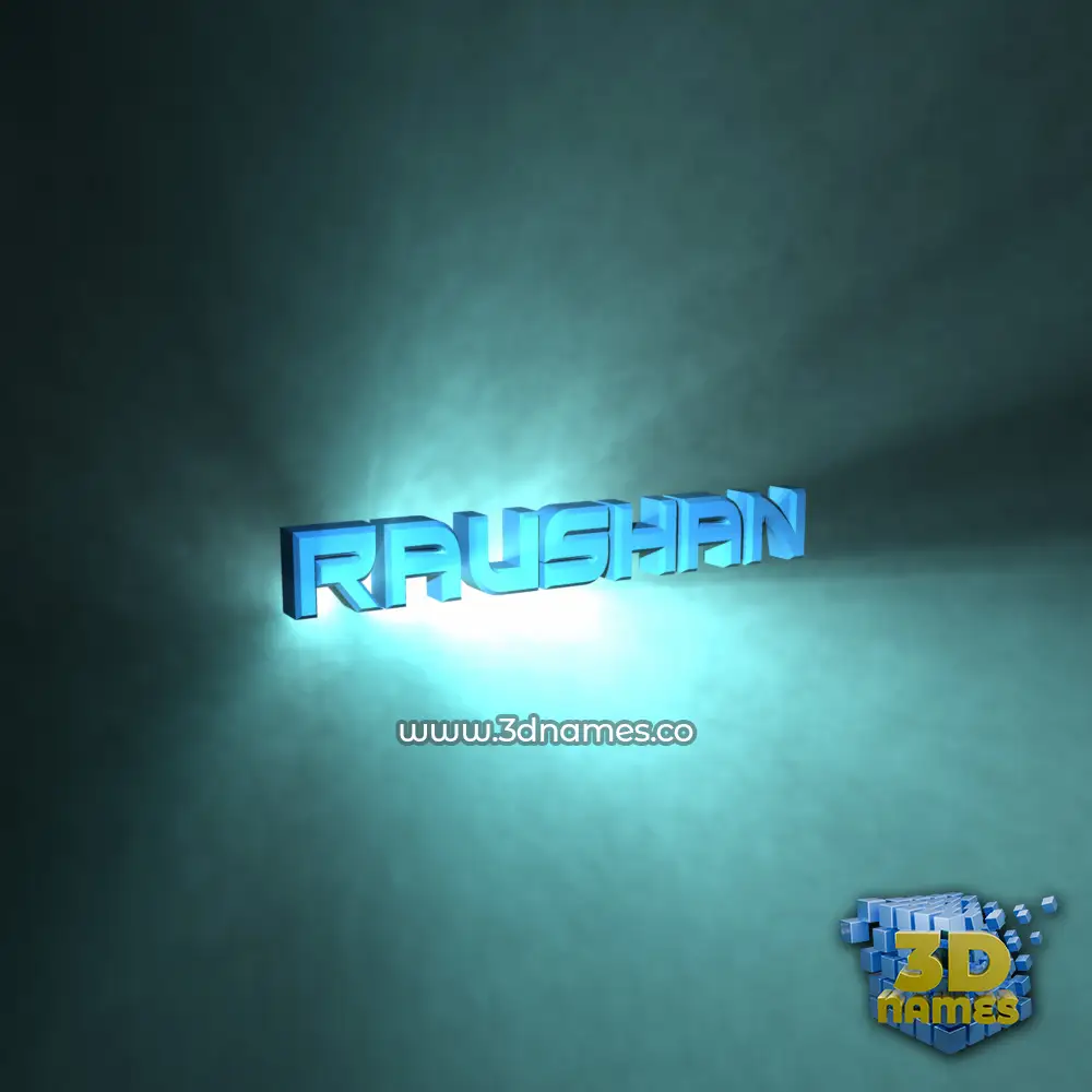 raushan in Light Shine style - 3D name wallpaper
