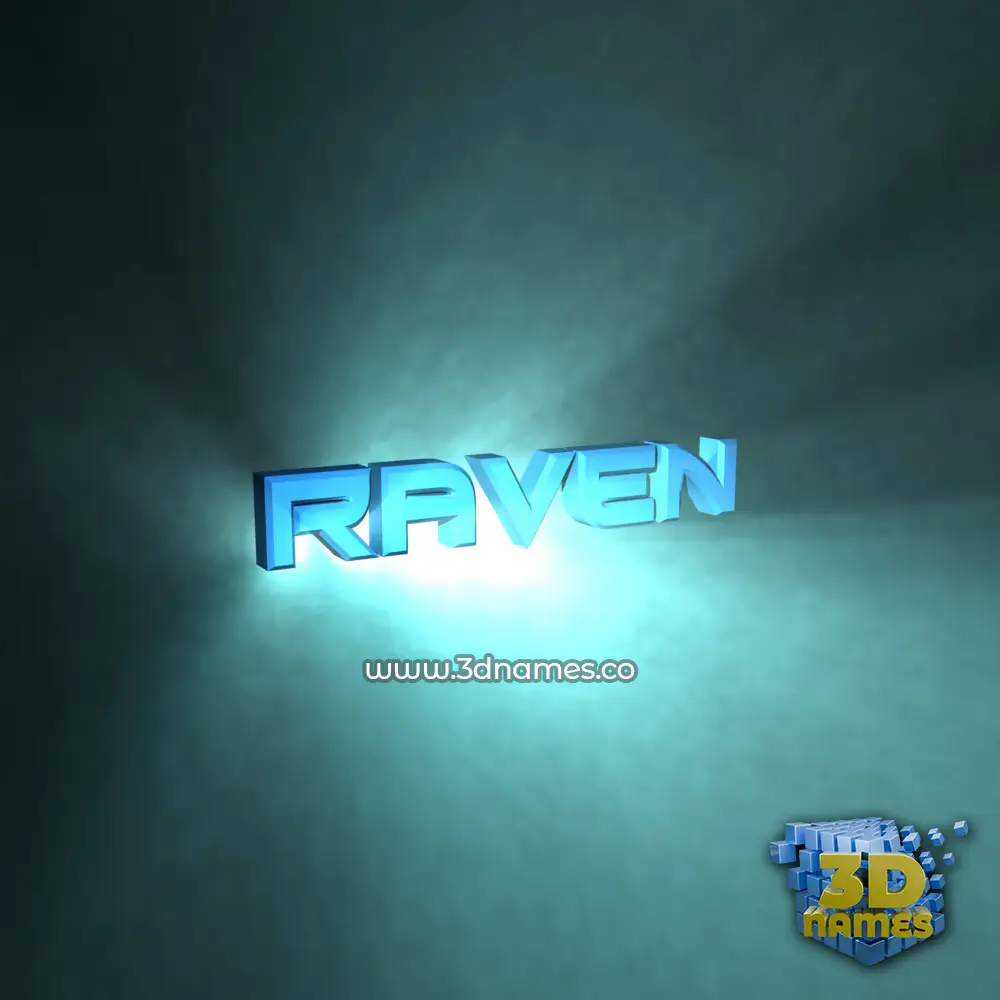 raven in Light Shine style - 3D name wallpaper