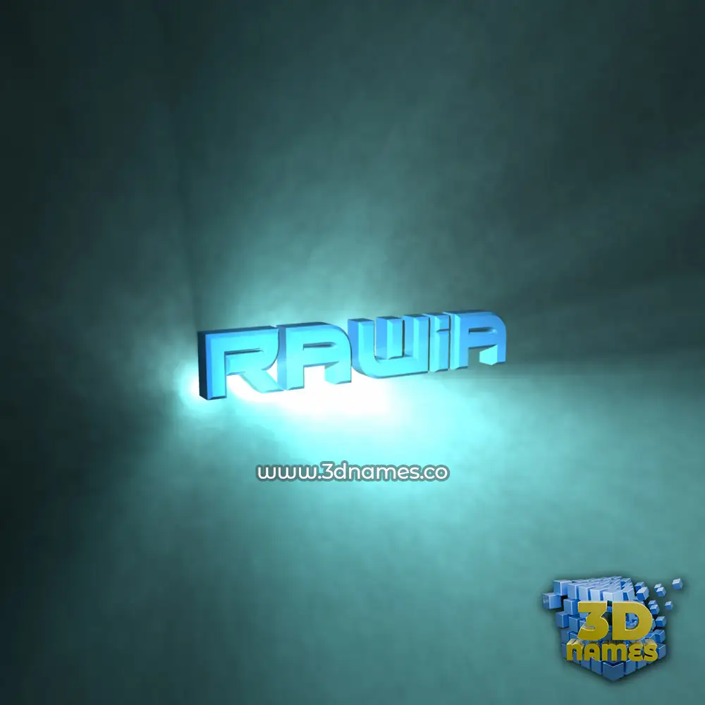 rawia in Light Shine style - 3D name wallpaper