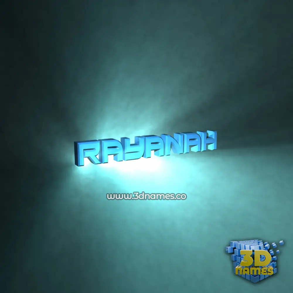 rayanah in Light Shine style - 3D name wallpaper