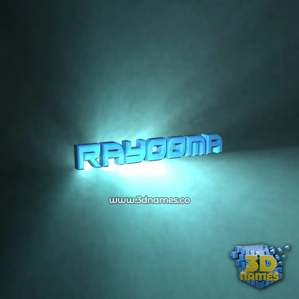 rayooma in Light Shine style - 3D name wallpaper
