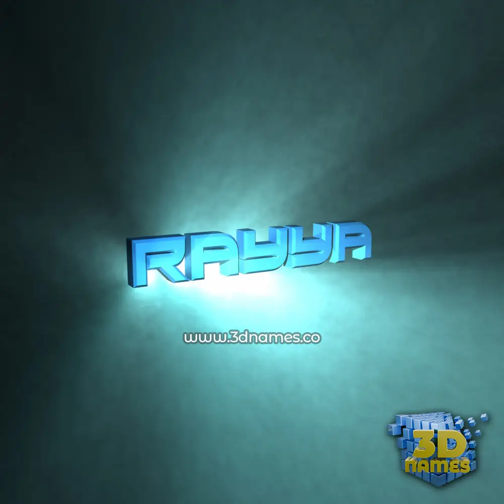 rayya in Light Shine style - 3D name wallpaper