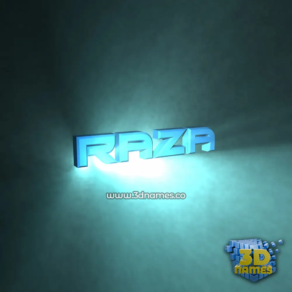 raza in Light Shine style - 3D name wallpaper