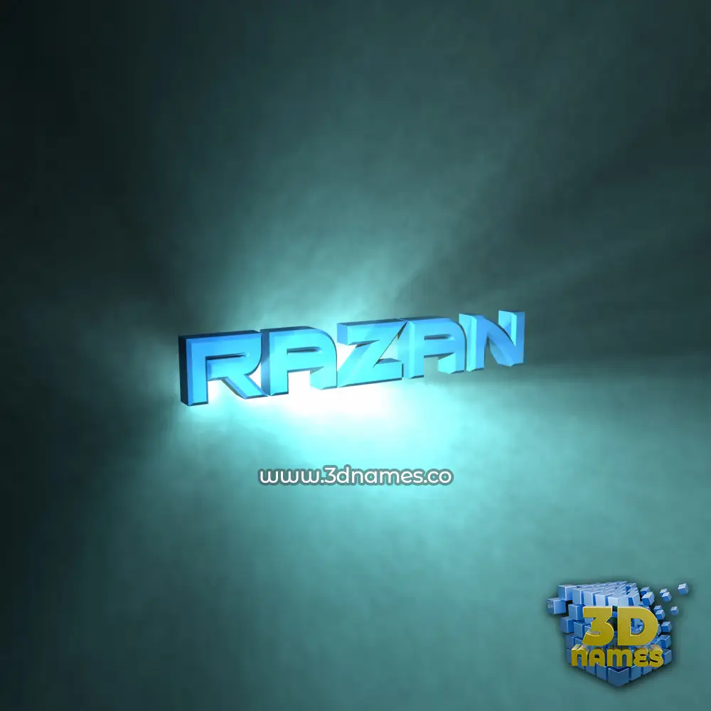 razan in Light Shine style - 3D name wallpaper