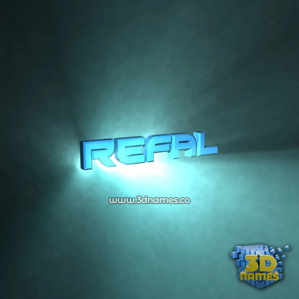 refal in Light Shine style - 3D name wallpaper