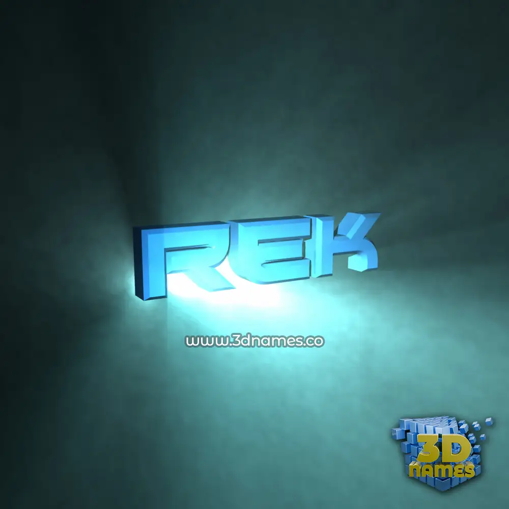 rek in Light Shine style - 3D name wallpaper