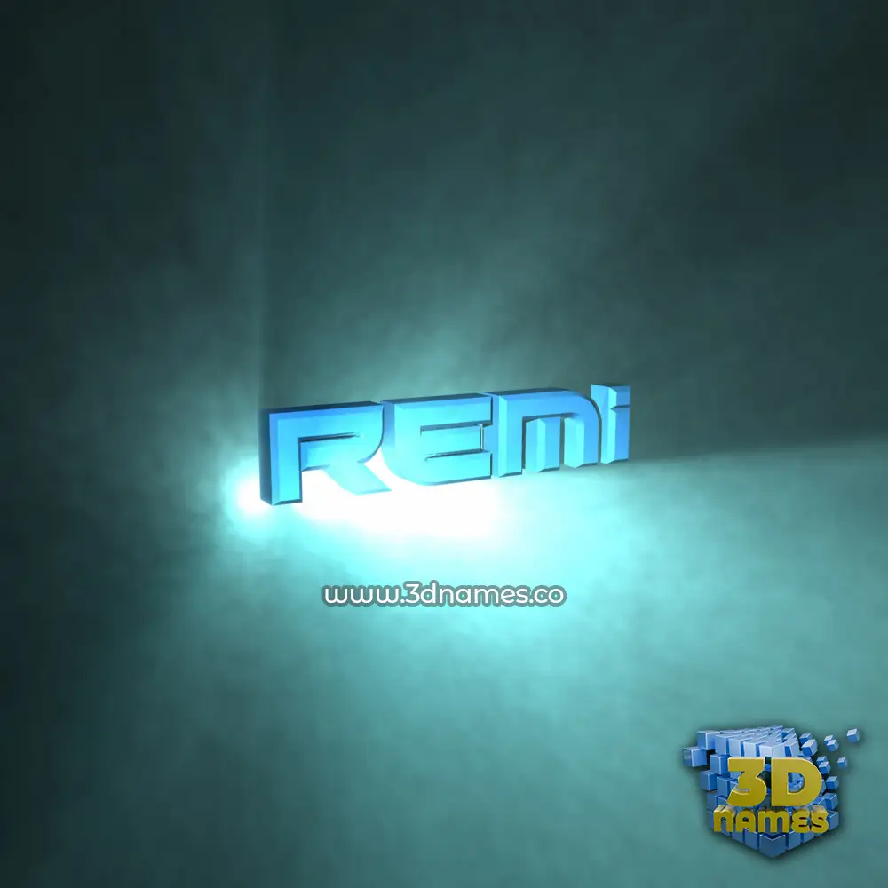 remi in Light Shine style - 3D name wallpaper