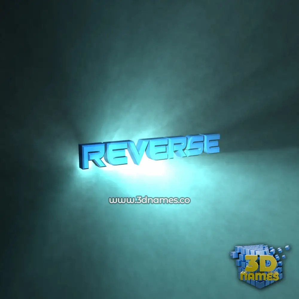 reverse in Light Shine style - 3D name wallpaper