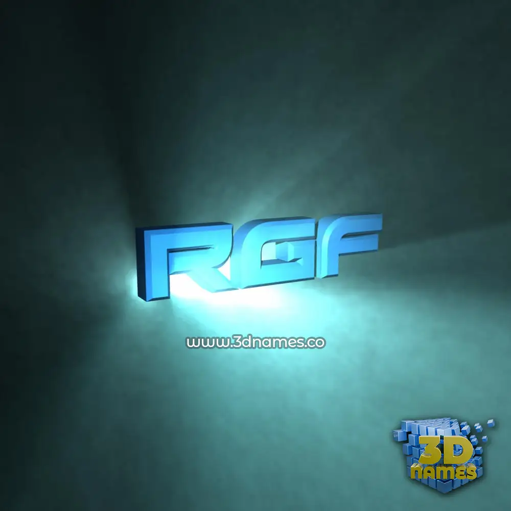 rgf in Light Shine style - 3D name wallpaper