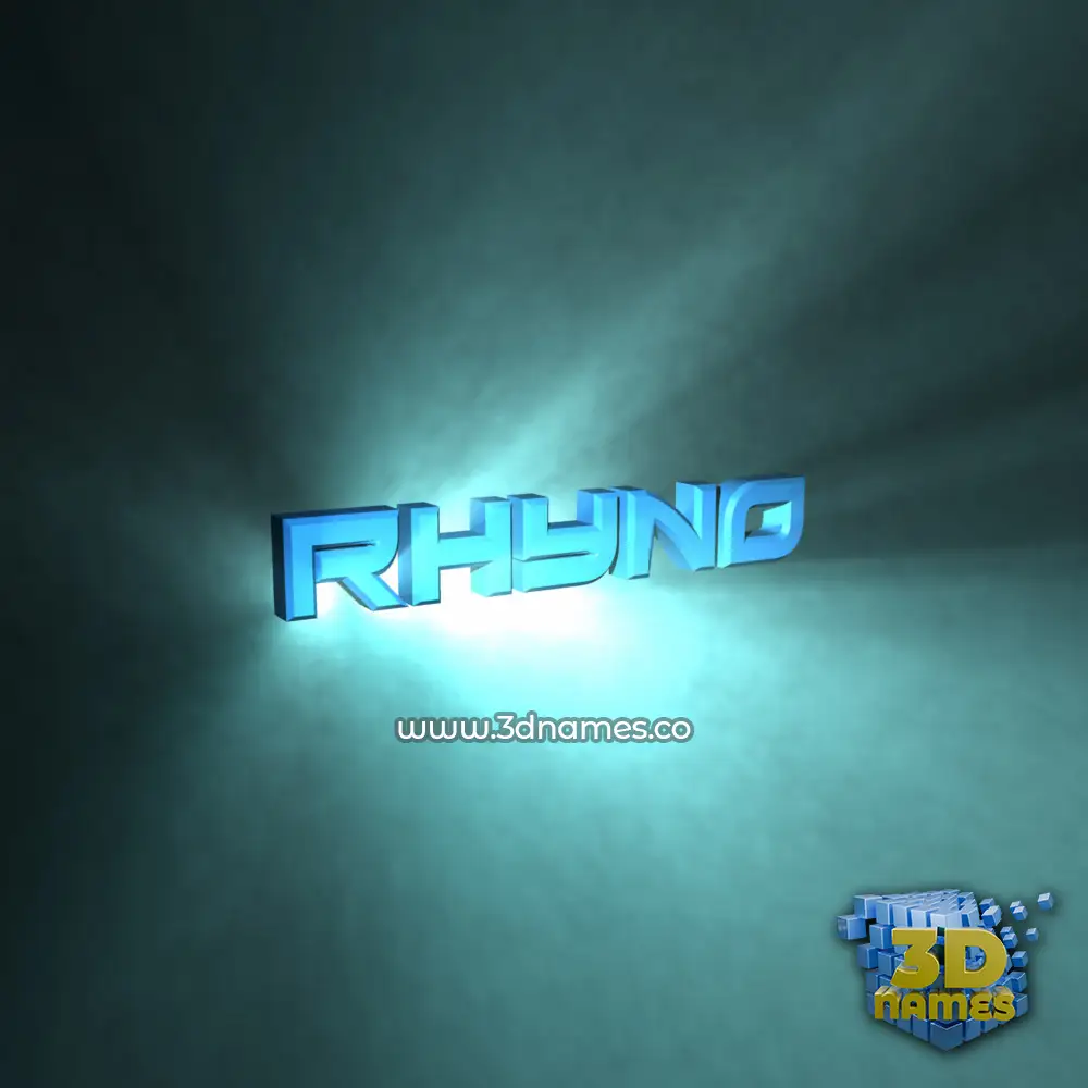 rhyno in Light Shine style - 3D name wallpaper