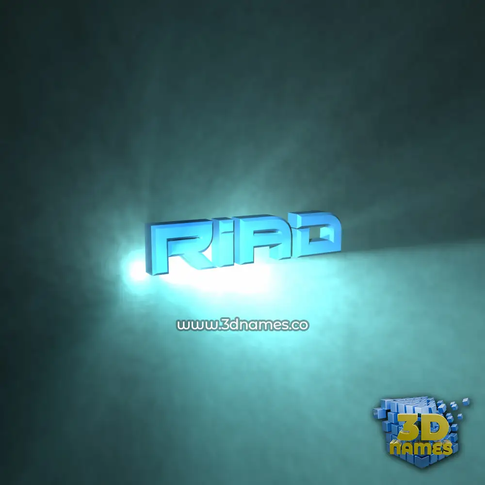 riad in Light Shine style - 3D name wallpaper