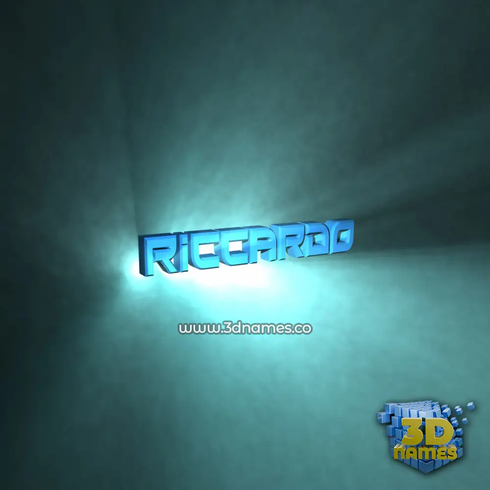 riccardo in Light Shine style - 3D name wallpaper