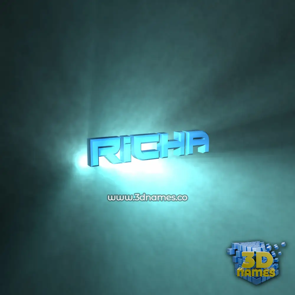 richa in Light Shine style - 3D name wallpaper
