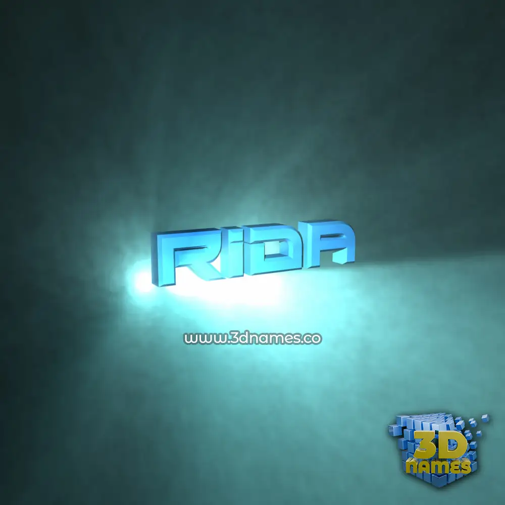 rida in Light Shine style - 3D name wallpaper