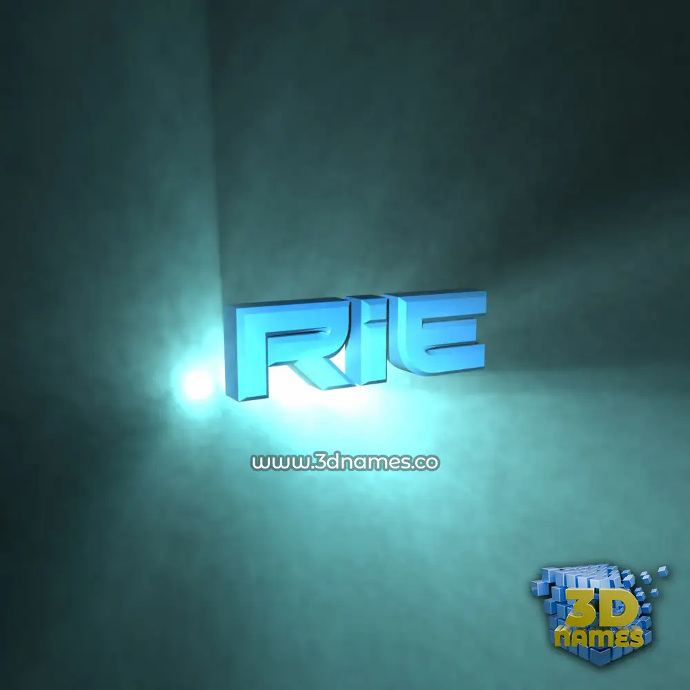 rie in Light Shine style - 3D name wallpaper