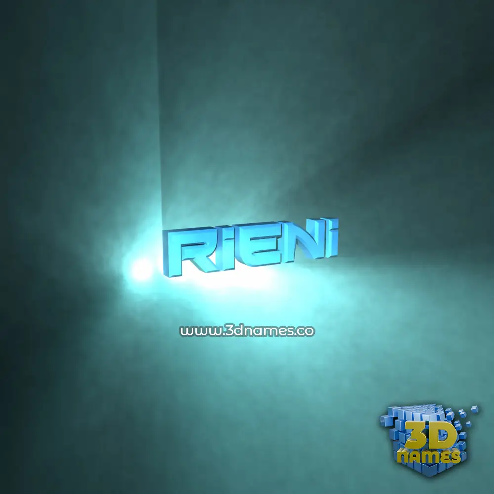 rieni in Light Shine style - 3D name wallpaper