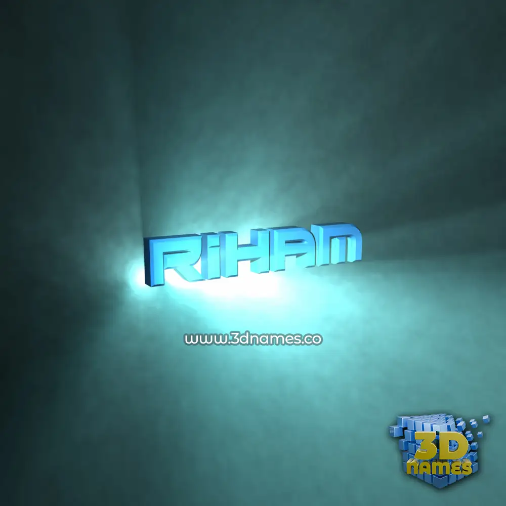 riham in Light Shine style - 3D name wallpaper