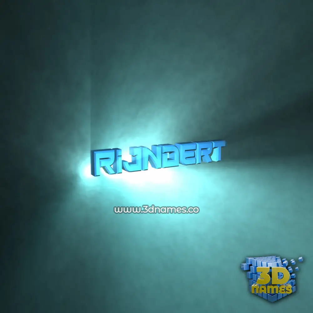 rijndert in Light Shine style - 3D name wallpaper