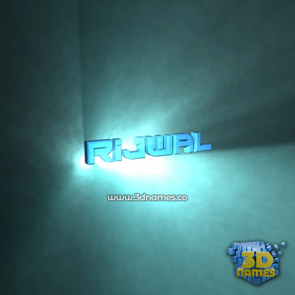 rijwal in Light Shine style - 3D name wallpaper