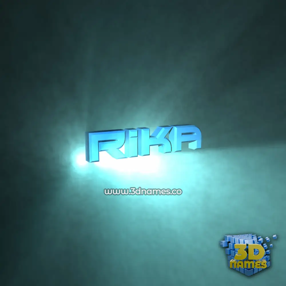 rika in Light Shine style - 3D name wallpaper