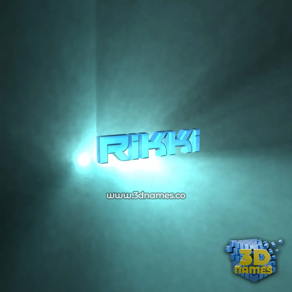 rikki in Light Shine style - 3D name wallpaper