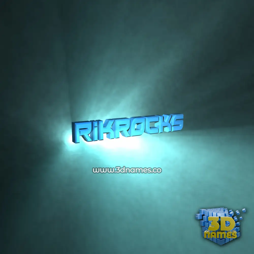 rikrocks in Light Shine style - 3D name wallpaper