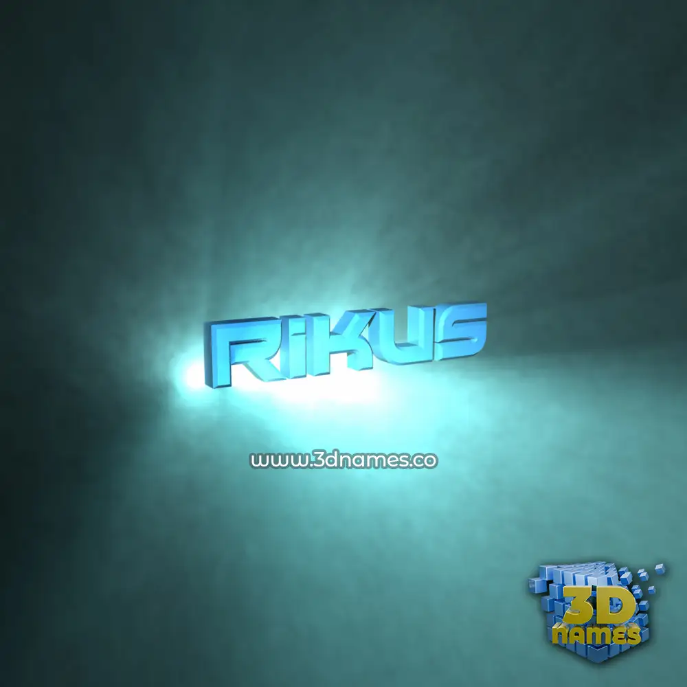 rikus in Light Shine style - 3D name wallpaper
