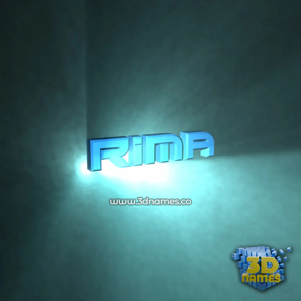rima in Light Shine style - 3D name wallpaper