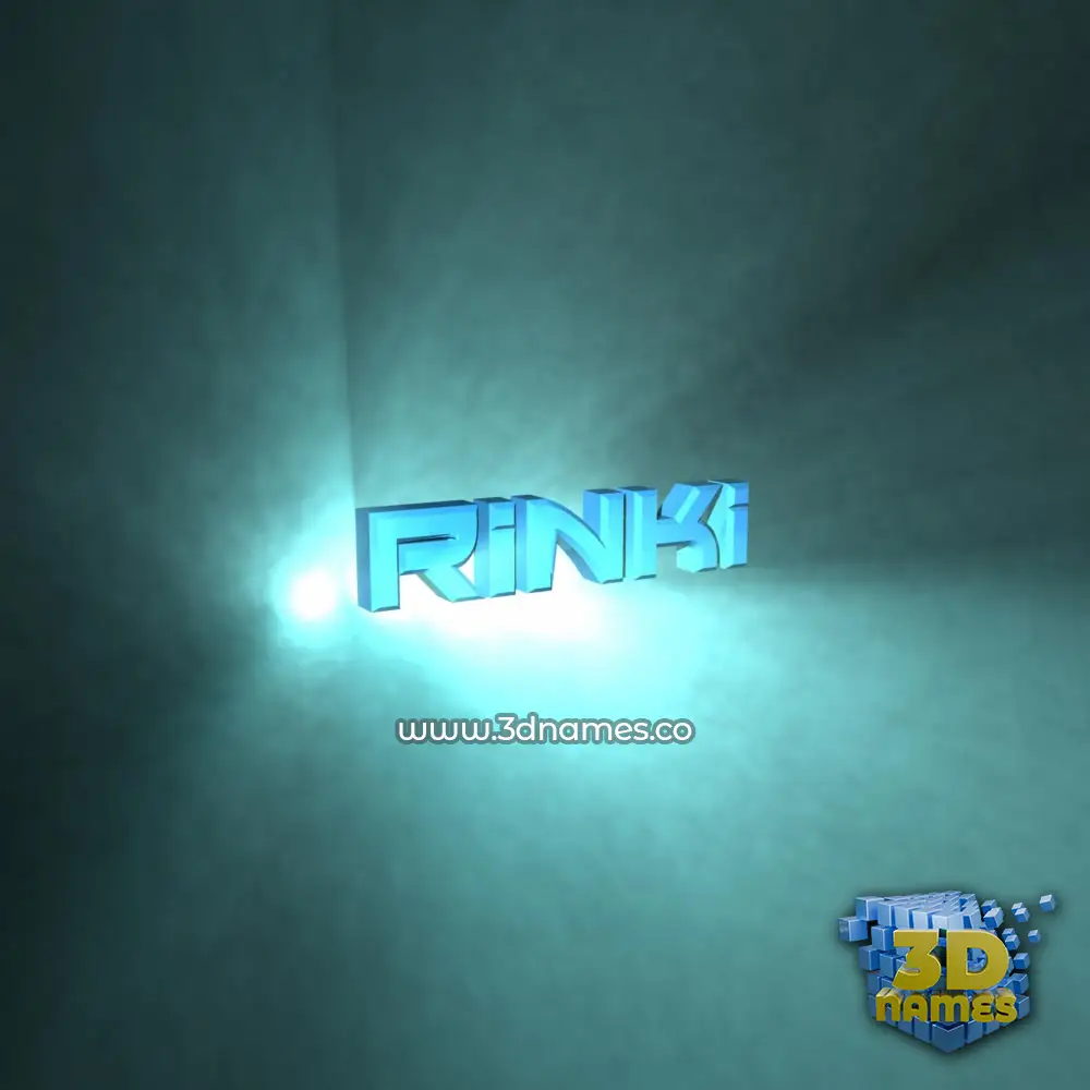rinki in Light Shine style - 3D name wallpaper