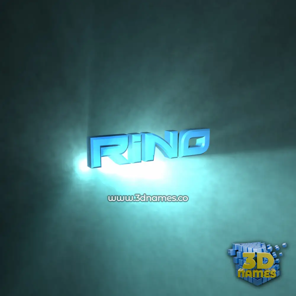 rino in Light Shine style - 3D name wallpaper